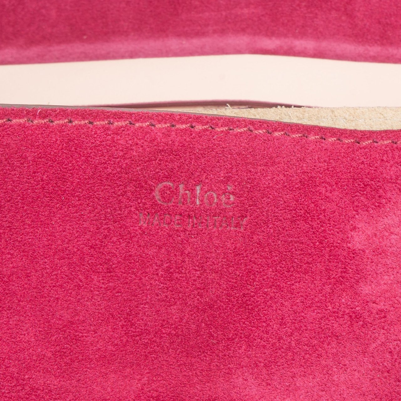 Chloé Suede Leather Bicolor Drew Crossbody Bag Rood