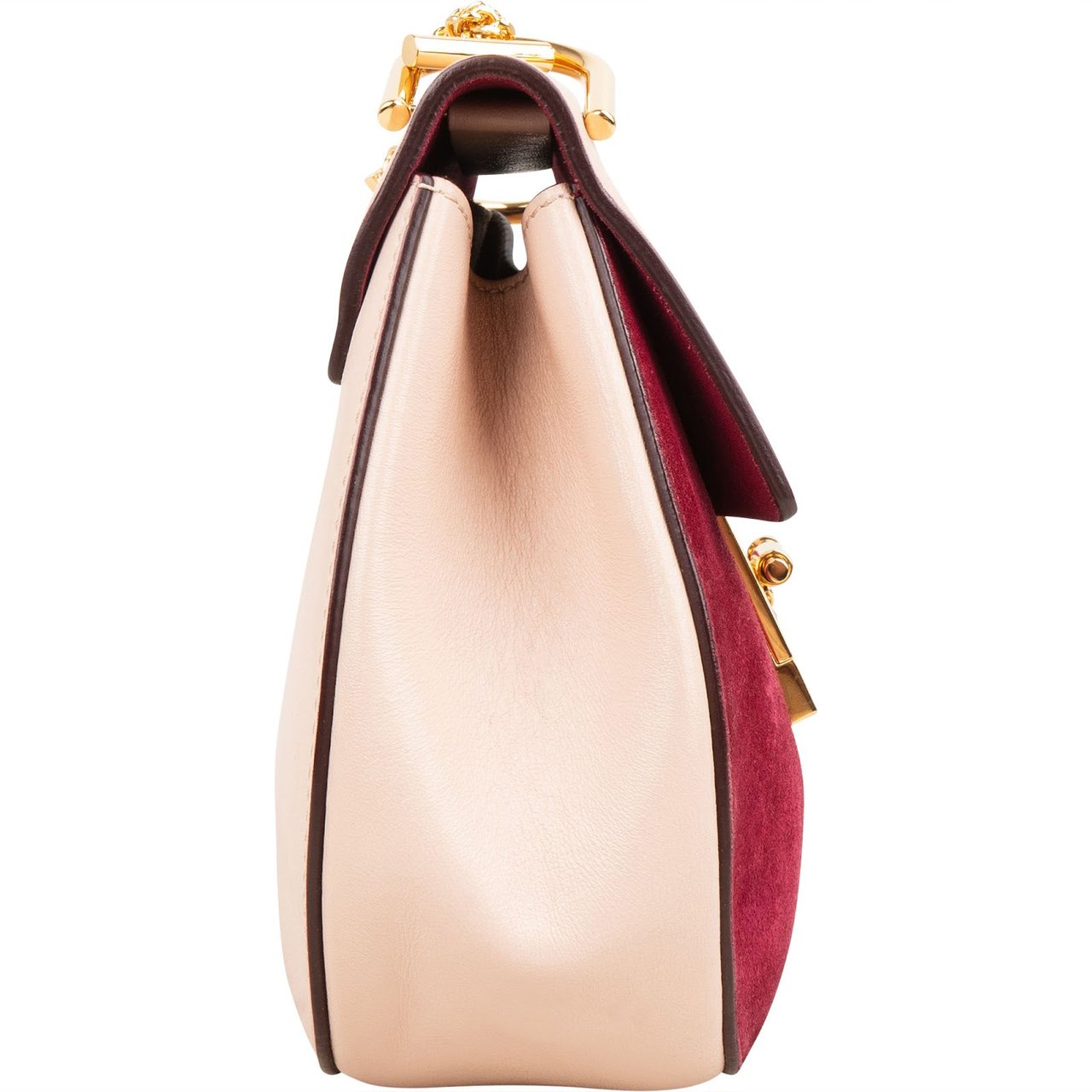 Chloé Suede Leather Bicolor Drew Crossbody Bag Rood