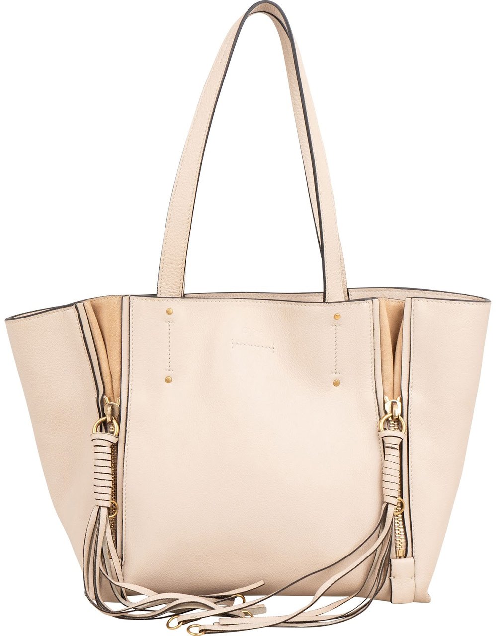 Chloé Grained Leather Milo Tote Shoulder Bag Divers
