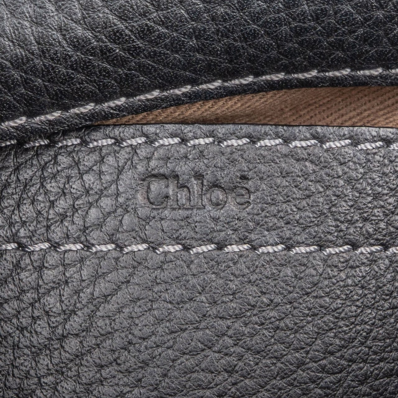 Chloé Grained Calfskin Marcie Mini Saddle Crossbody Bag Zwart