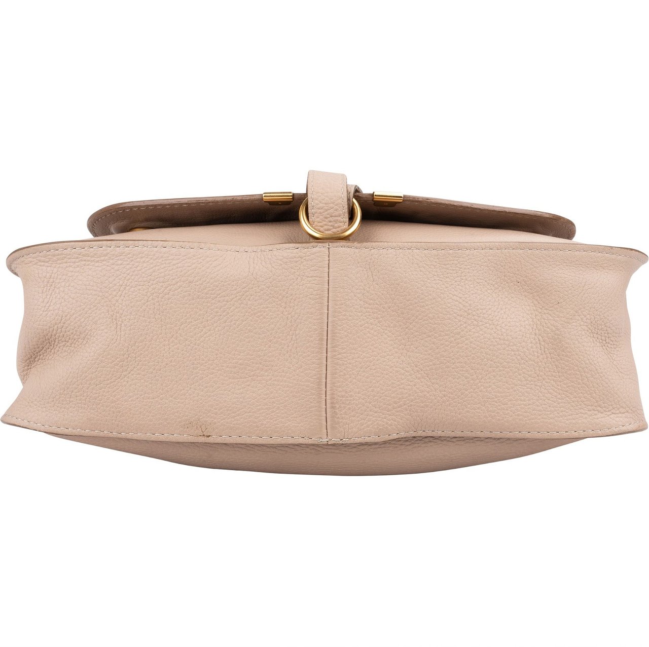 Chloé Beige Grained Calfskin Marcie Top Handle Shoulder Bag Beige