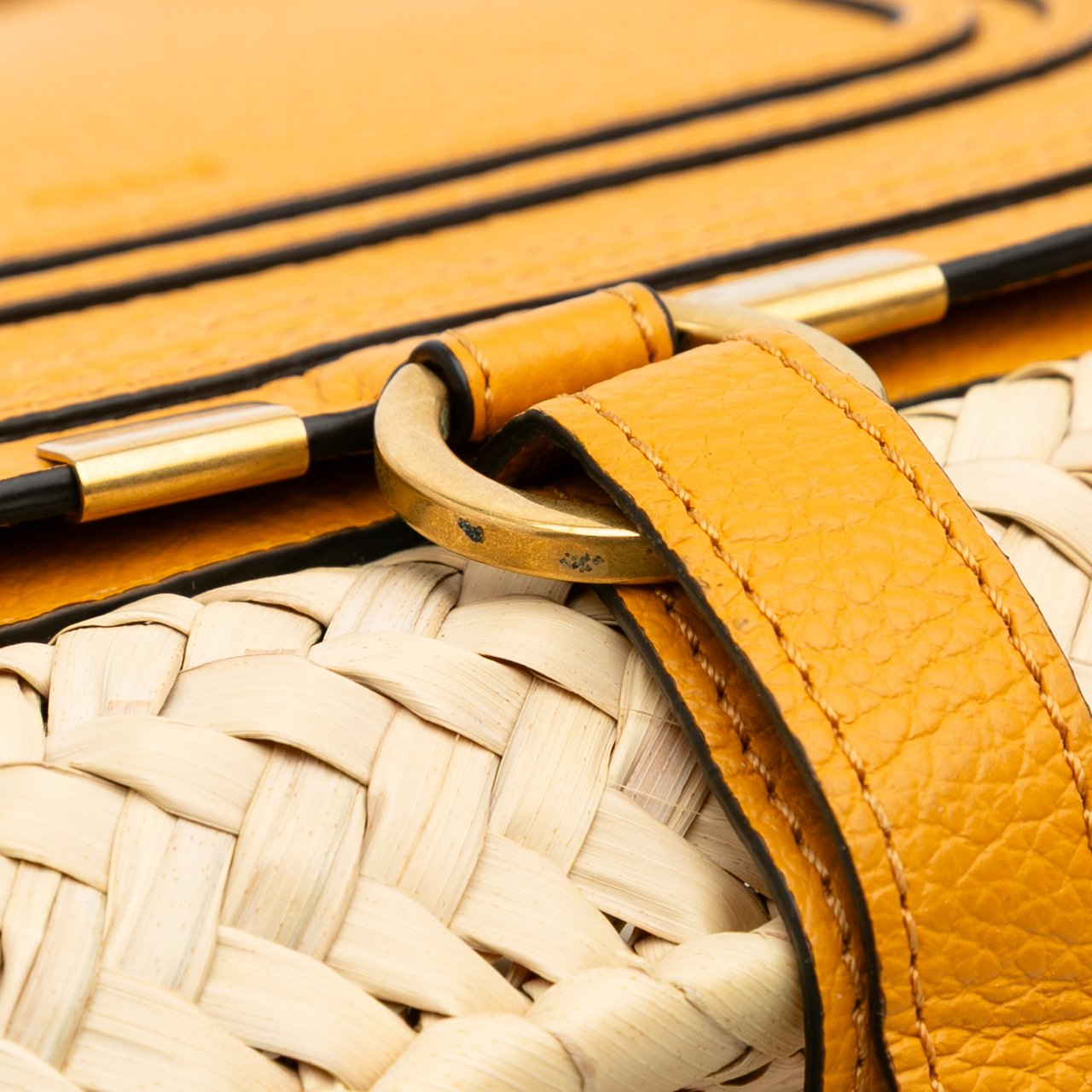 Chloé Medium Raffia Marcie Basket Tote Bruin