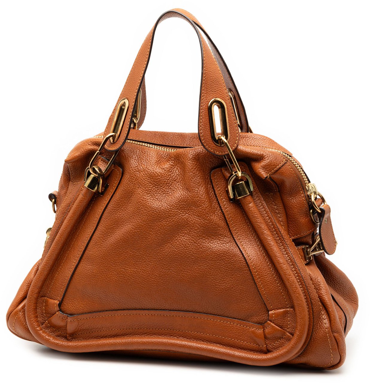 Chloé Medium Leather Paraty Satchel Bruin