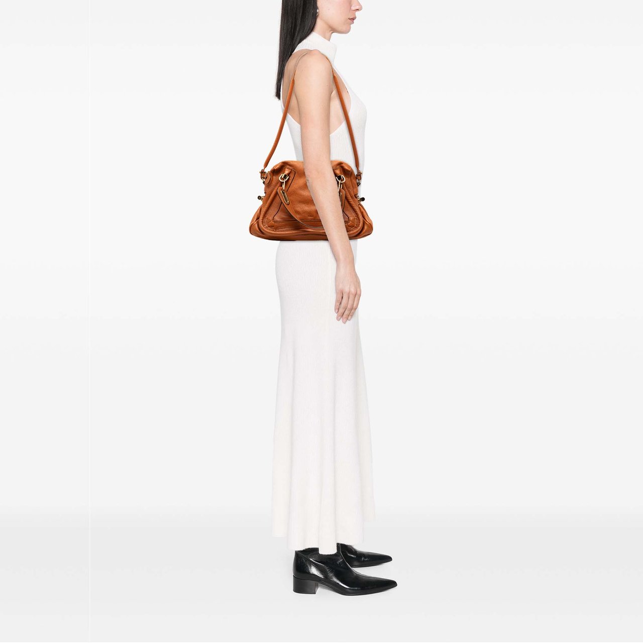 Chloé Medium Leather Paraty Satchel Bruin