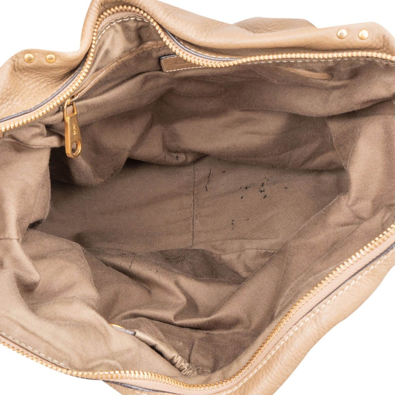 Chloé Grained Leather Large Marcie Shoulder Bag Taupe