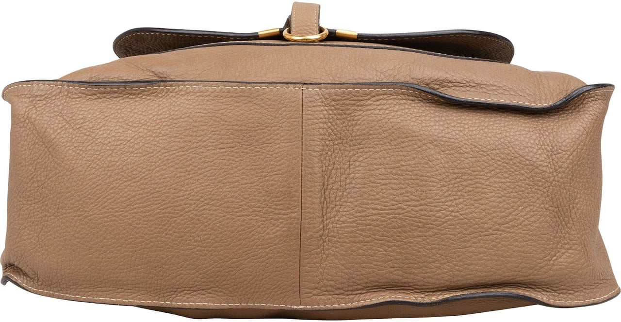 Chloé Grained Leather Large Marcie Shoulder Bag Taupe