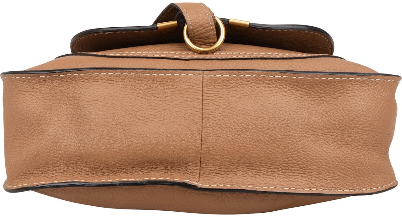 Chloé Grained Leather Marcie Small Handbag Bruin