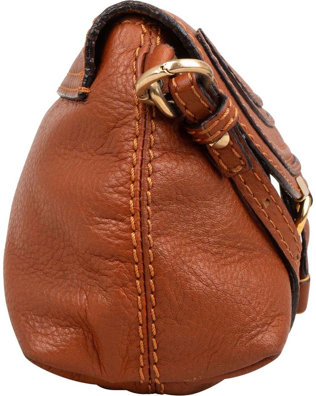 Chloé Grained Leather Mini Marcie Crossbody Bag Bruin