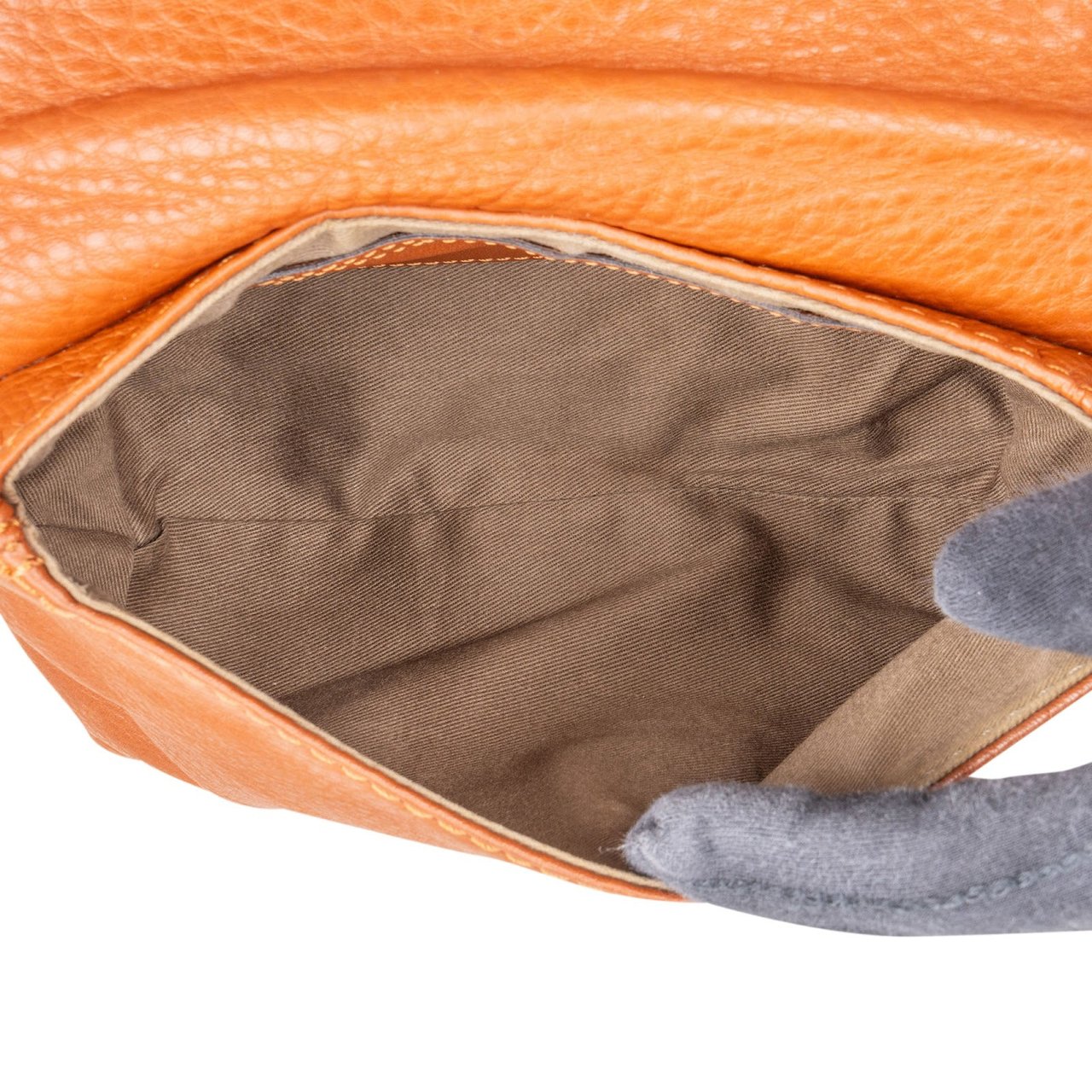 Chloé Grained Leather Mini Marcie Crossbody Bag Bruin