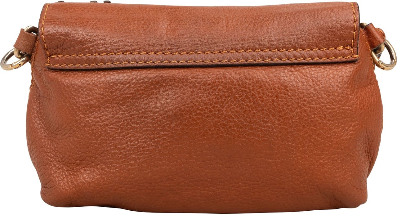 Chloé Grained Leather Mini Marcie Crossbody Bag Bruin