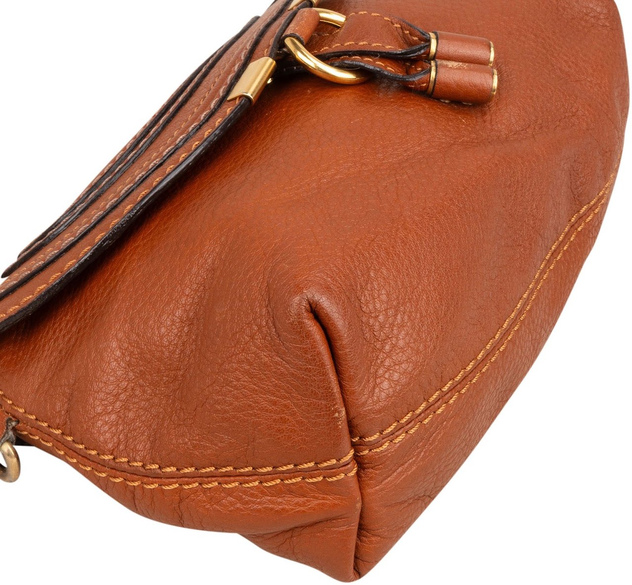 Chloé Grained Leather Mini Marcie Crossbody Bag Bruin