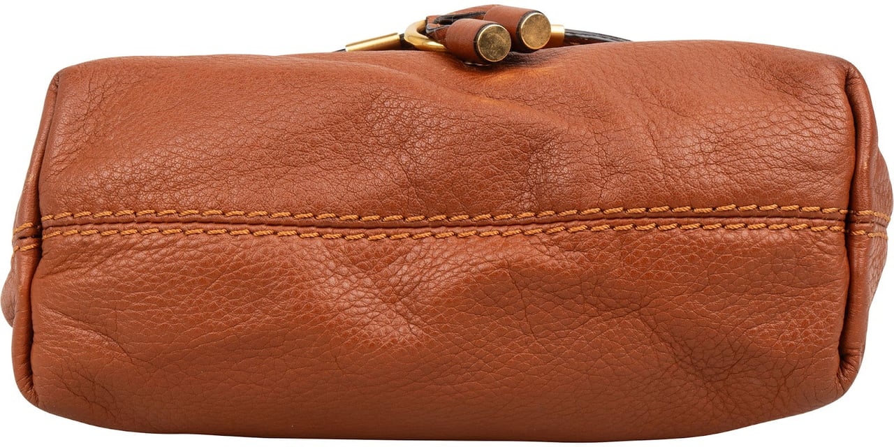 Chloé Grained Leather Mini Marcie Crossbody Bag Bruin