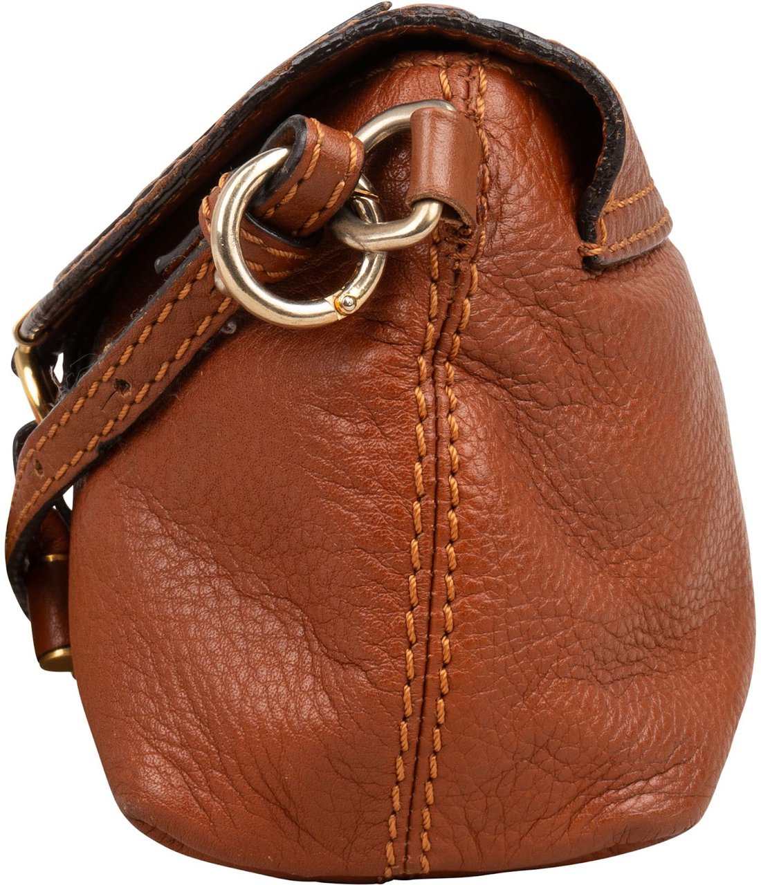 Chloé Grained Leather Mini Marcie Crossbody Bag Bruin