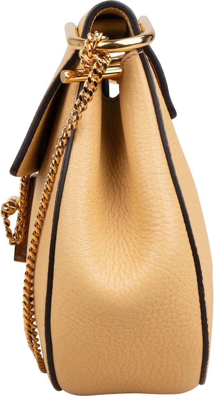 Chloé Grained Leather Drew Crossbody Bag Geel