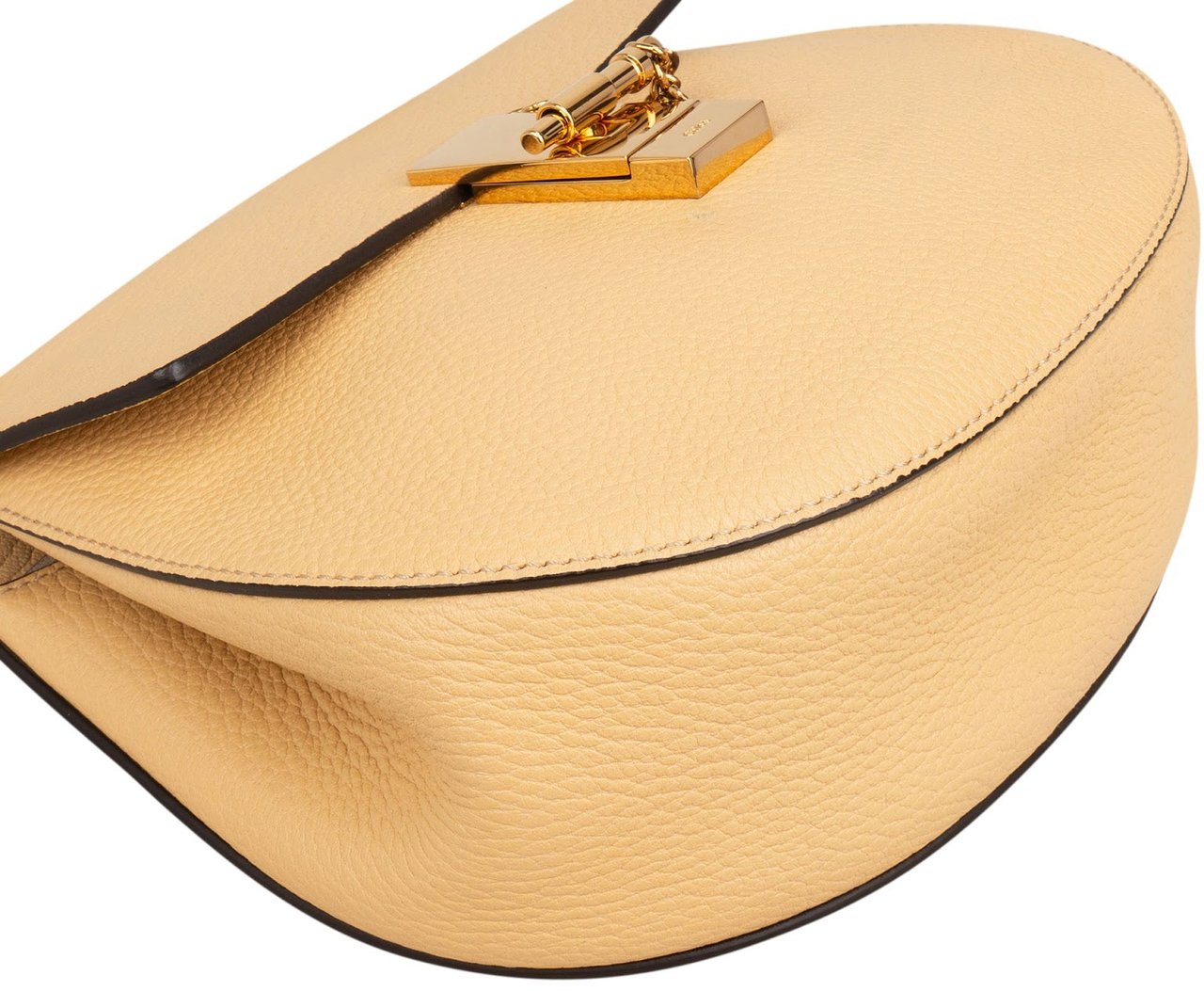 Chloé Grained Leather Drew Crossbody Bag Geel