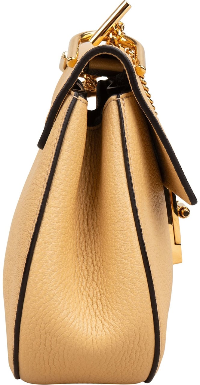 Chloé Grained Leather Drew Crossbody Bag Geel