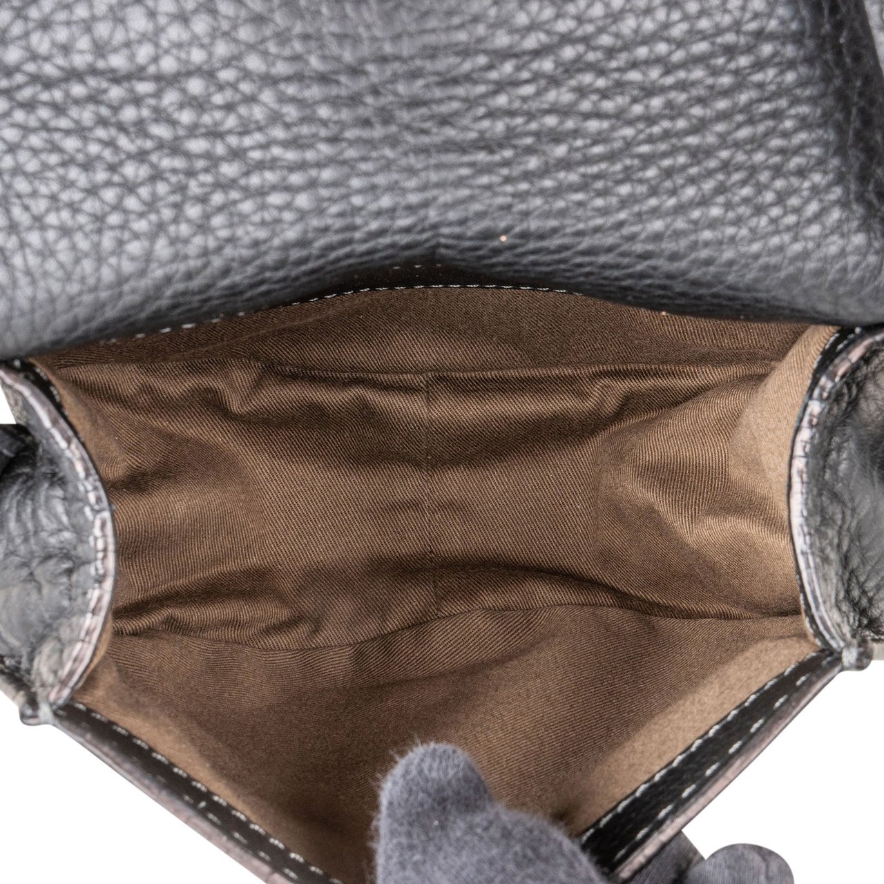 Chloé Back Leather Marcie Mini Saddle Crossbody Bag Zwart