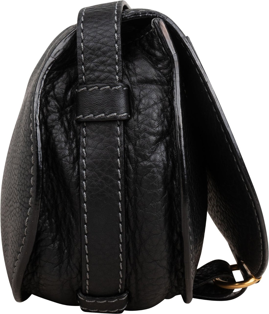 Chloé Back Leather Marcie Mini Saddle Crossbody Bag Zwart