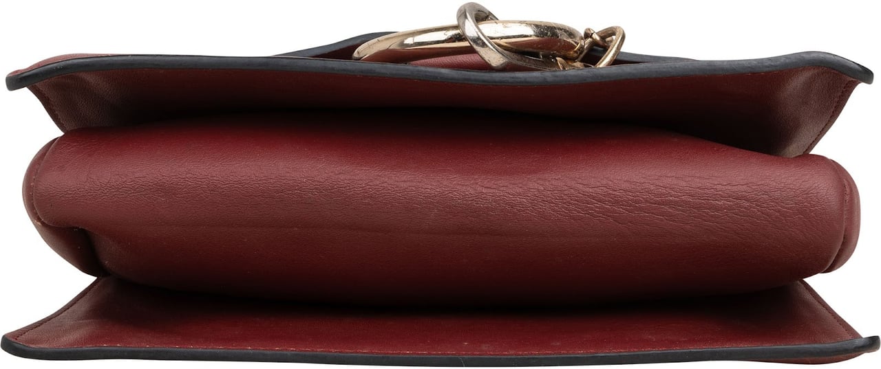 Chloé Suede Calfskin Faye Small Shoulder Crossbody Bag Maroon