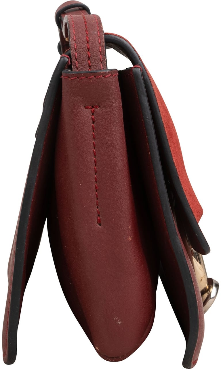 Chloé Suede Calfskin Faye Small Shoulder Crossbody Bag Maroon
