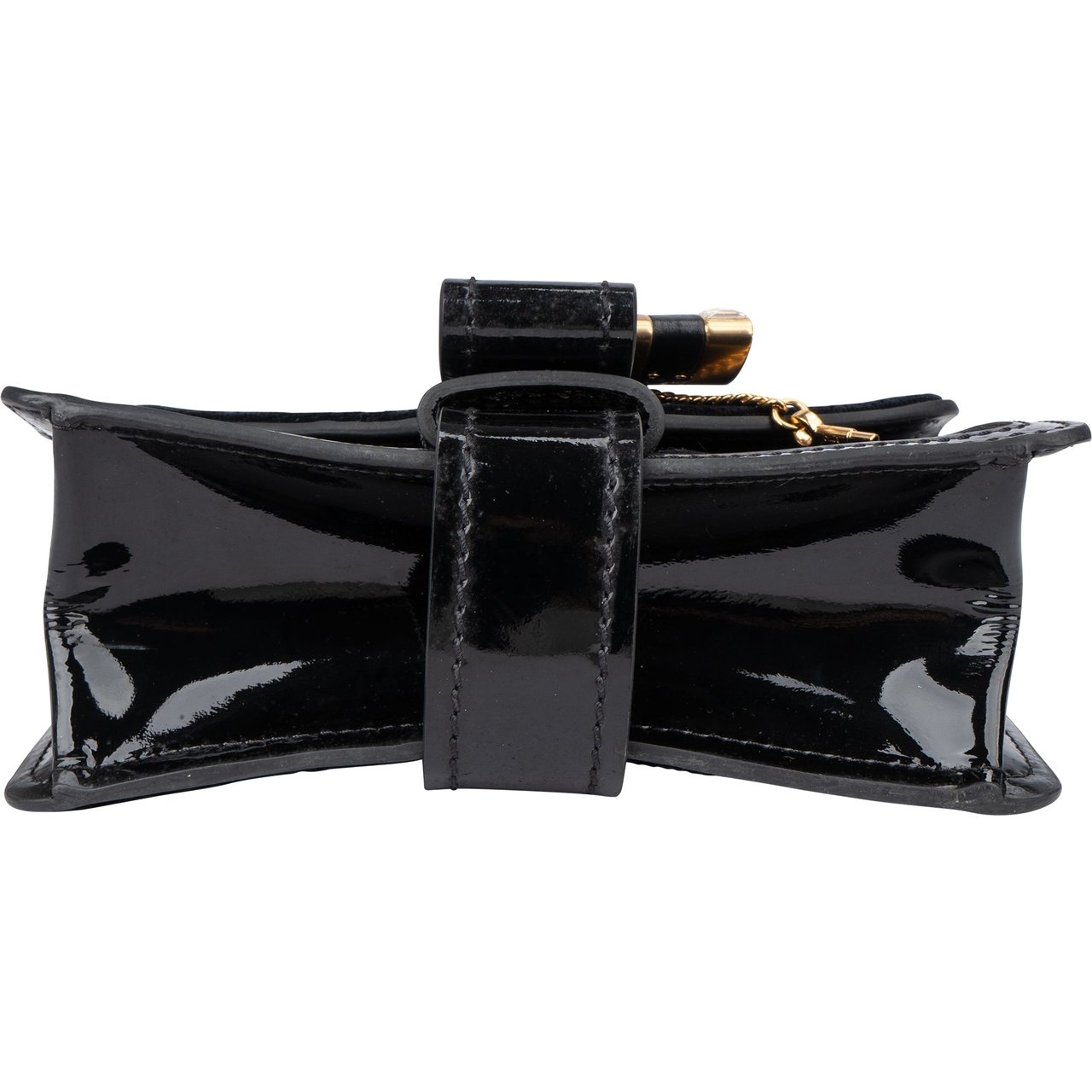 Chloé Chloé Black Satin Crystal Padlock Aby Crossbody Bag Zwart