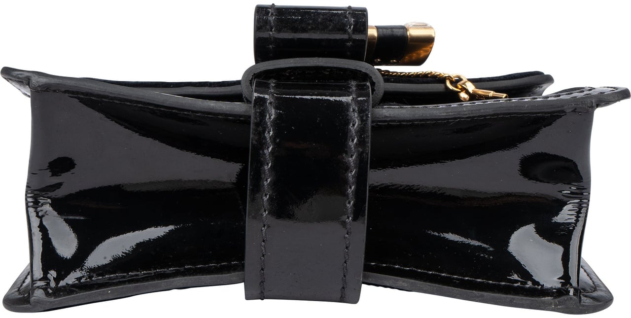 Chloé Black Satin Crystal Padlock Aby Crossbody Bag Zwart
