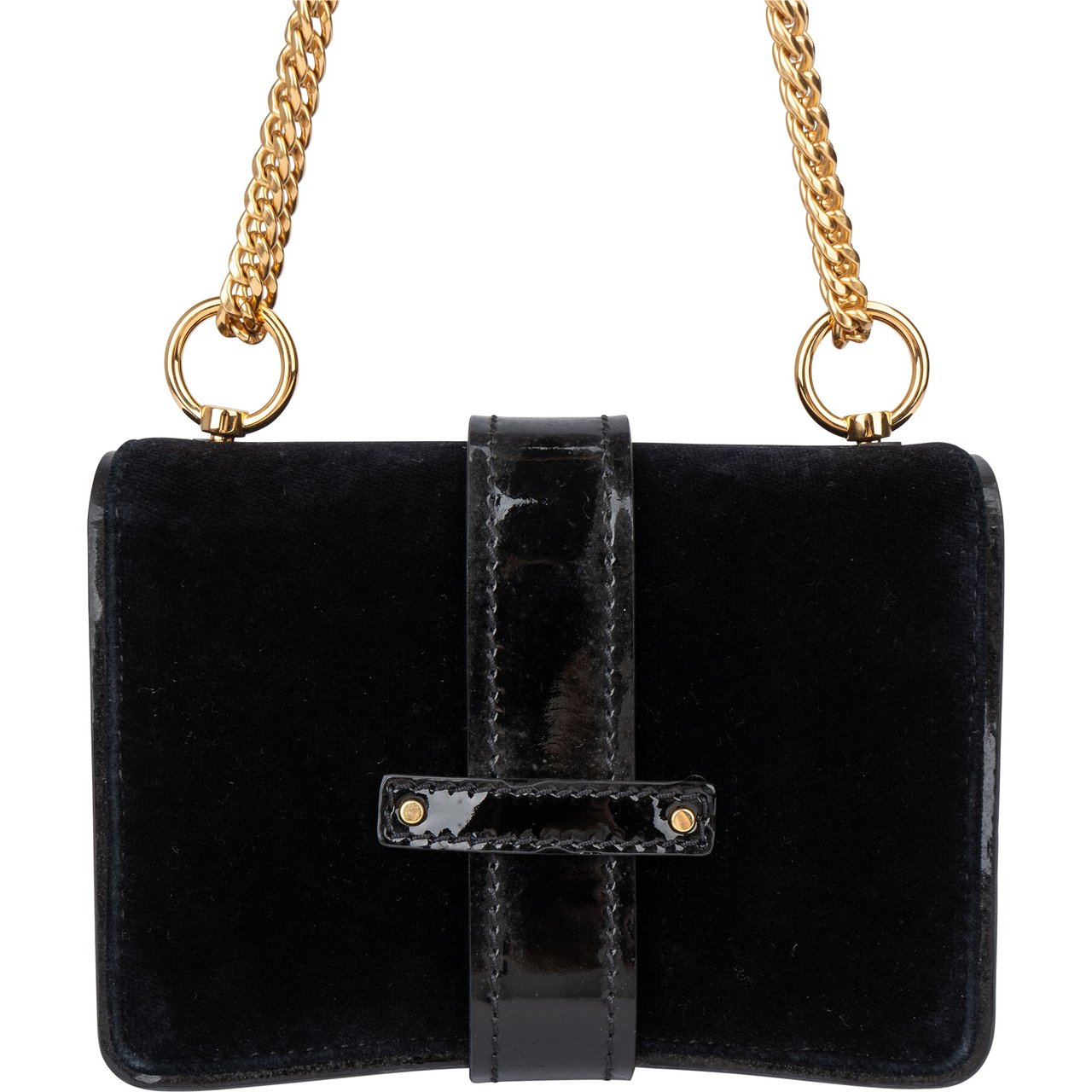Chloé Chloé Black Satin Crystal Padlock Aby Crossbody Bag Zwart