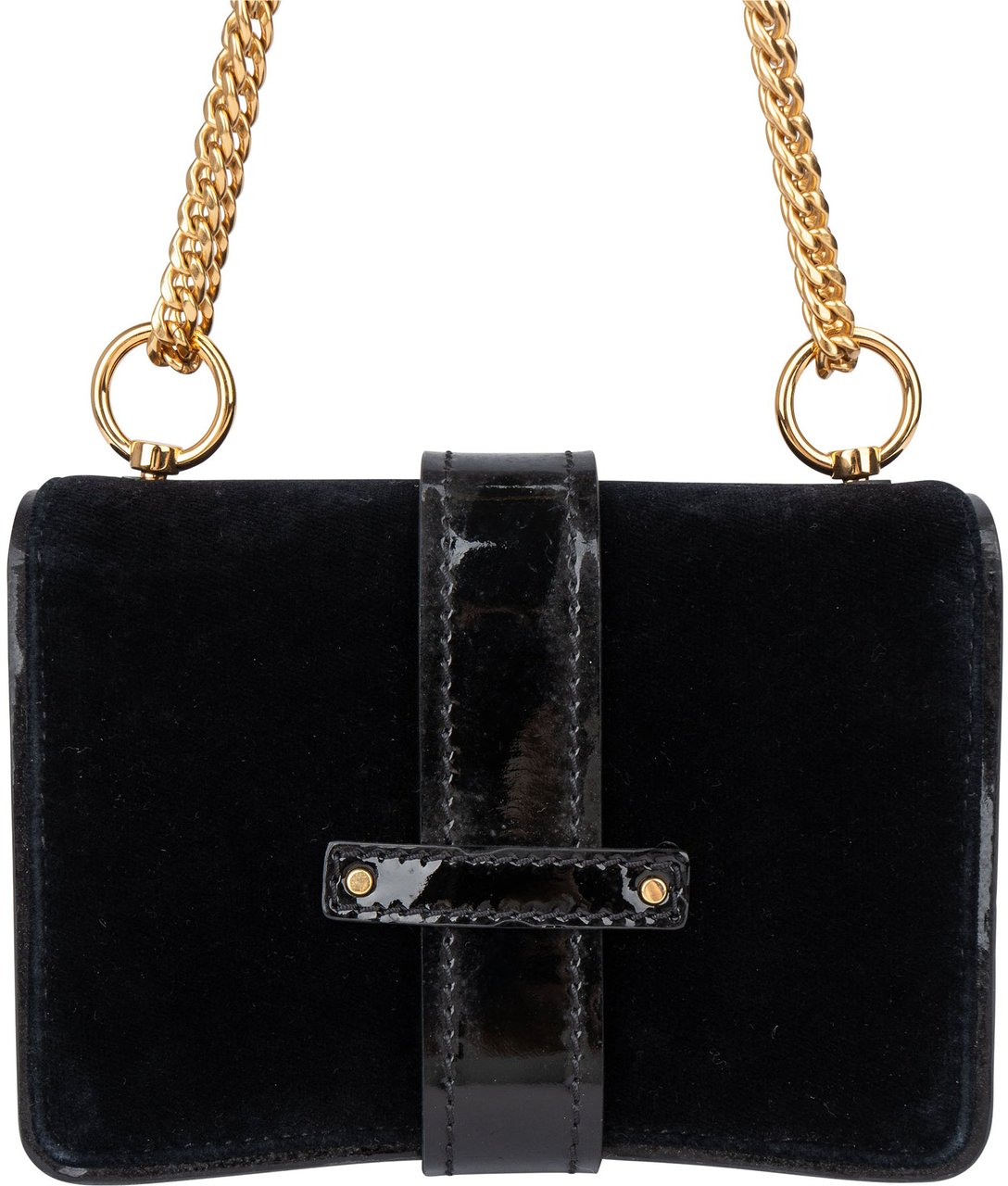Chloé Black Satin Crystal Padlock Aby Crossbody Bag Zwart