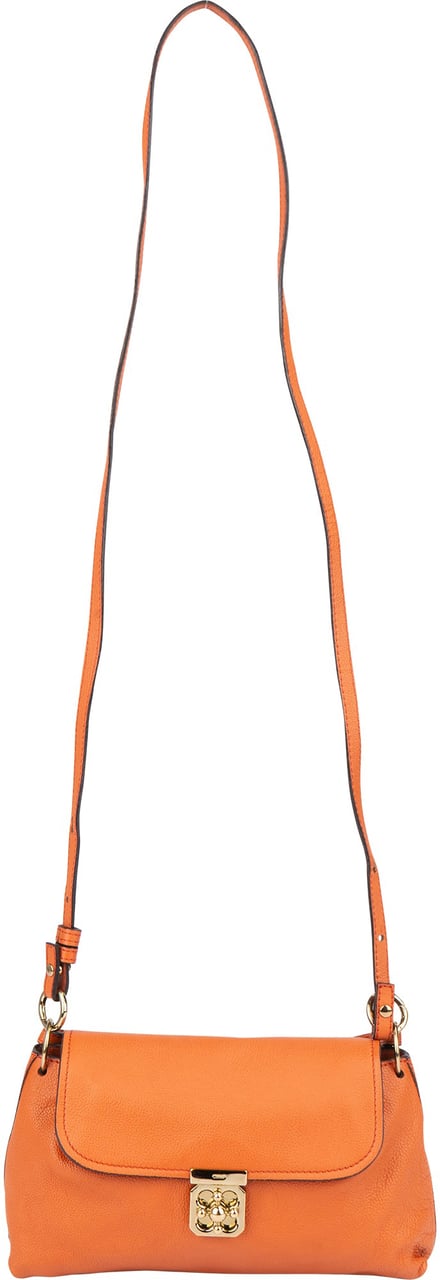 Chloé Chloé Orange Leather Elsie Turnlock Shoulder Bag Oranje