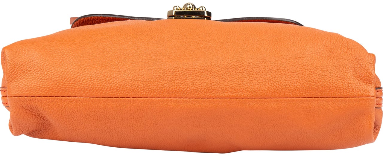 Chloé Chloé Orange Leather Elsie Turnlock Shoulder Bag Oranje