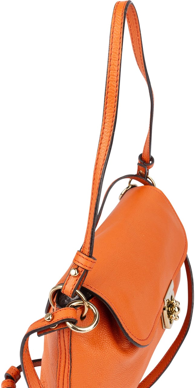 Chloé Chloé Orange Leather Elsie Turnlock Shoulder Bag Oranje