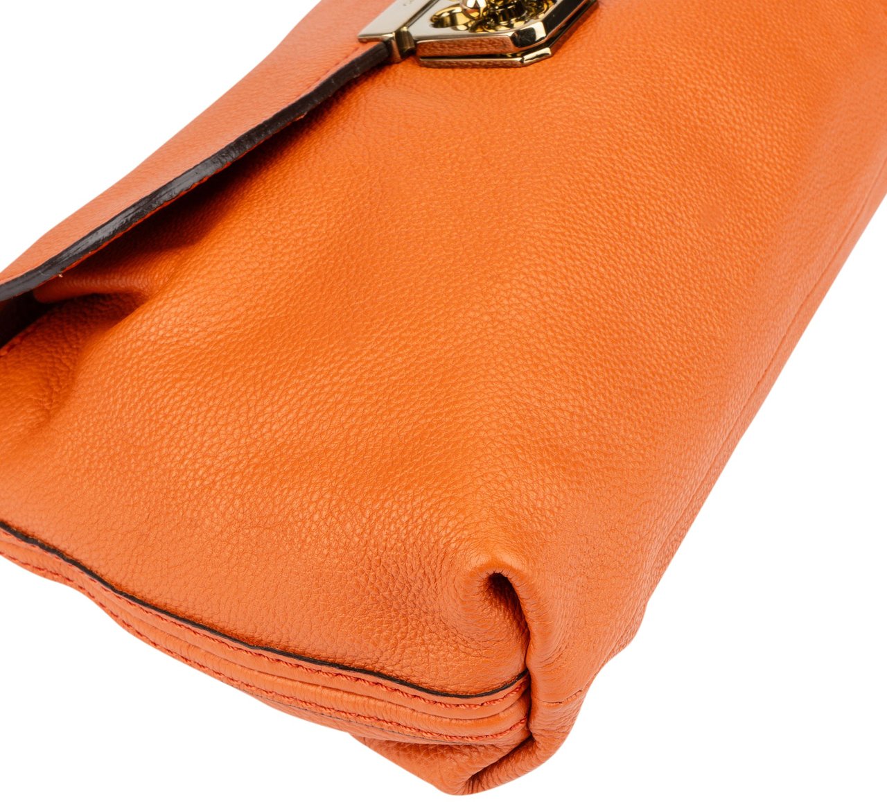 Chloé Chloé Orange Leather Elsie Turnlock Shoulder Bag Oranje