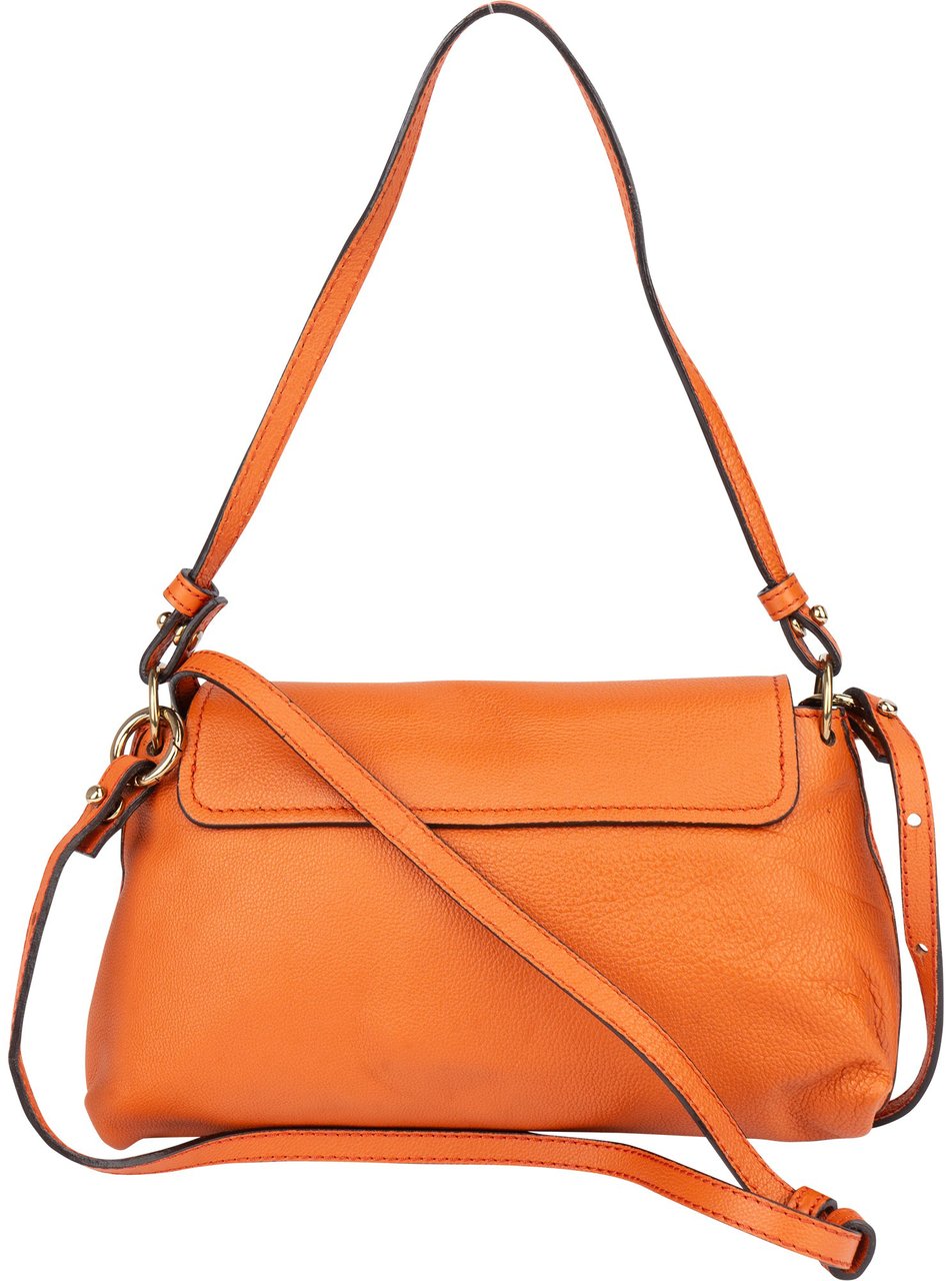 Chloé Chloé Orange Leather Elsie Turnlock Shoulder Bag Oranje