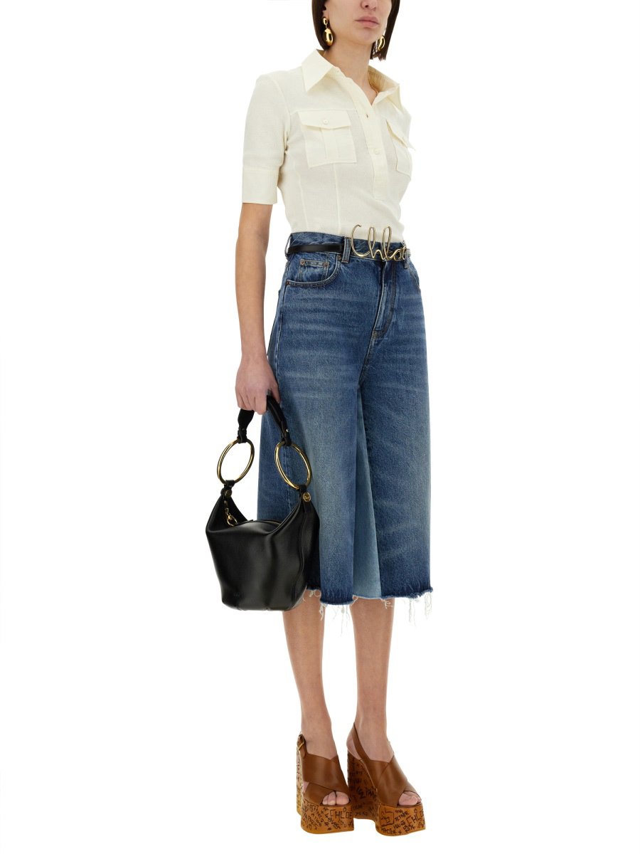 Chloé SLIM FIT POLO. Wit