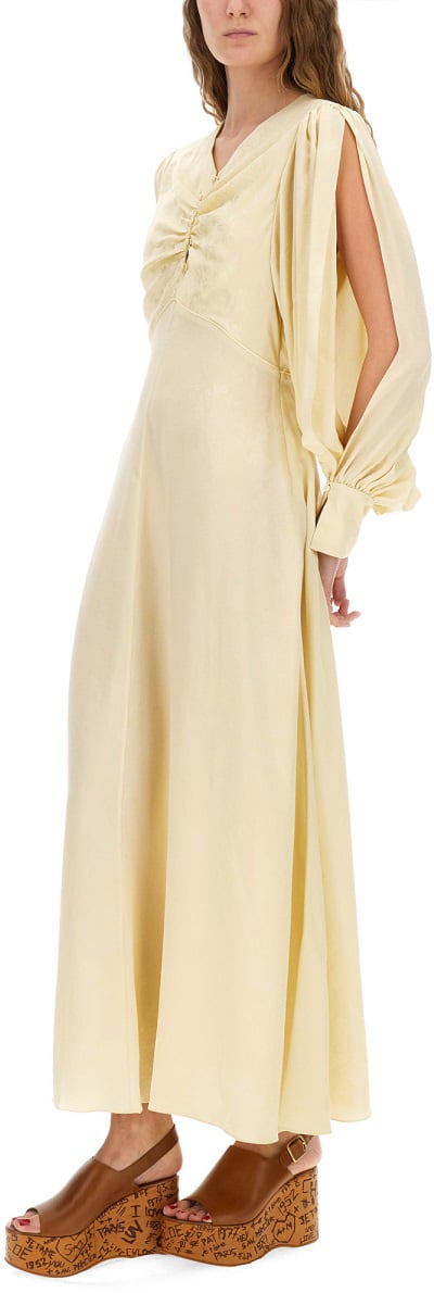 Chloé RUCHED SILK DRESS Geel