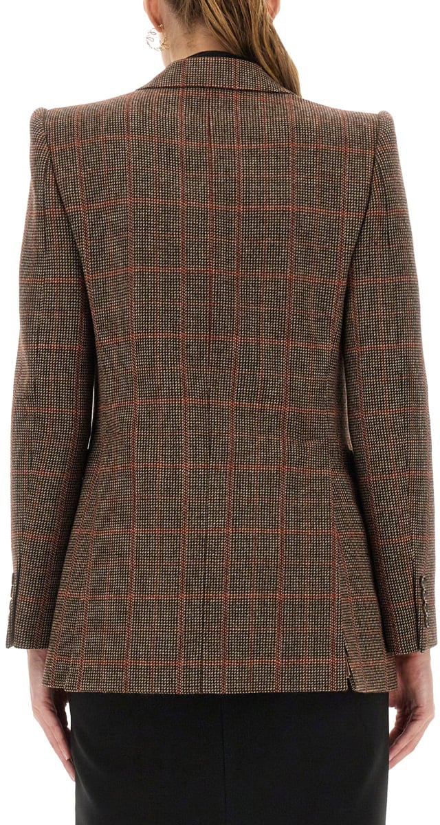 Chloé PLAID WOOL TAILORED JACKET Bruin