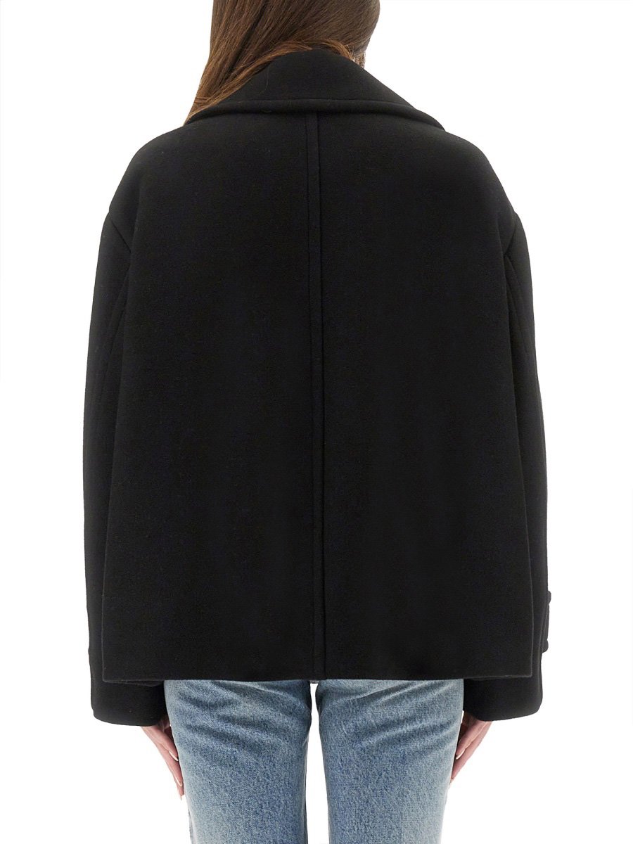 Chloé DOUBLE-BREASTED JACKET WITH PEAKED LAPELS Zwart