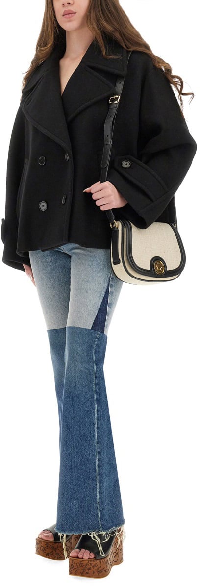 Chloé DOUBLE-BREASTED JACKET WITH PEAKED LAPELS Zwart