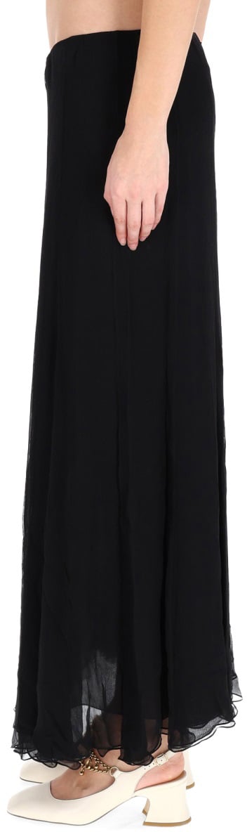 Chloé SILK MUSLIN MAXI SKIRT Zwart