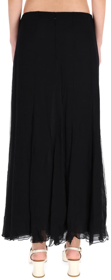 Chloé SILK MUSLIN MAXI SKIRT Zwart