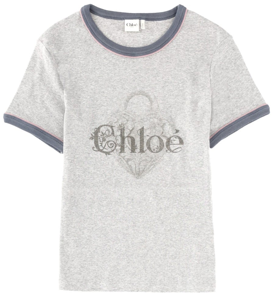 Chloé T-SHIRT WITH LOGO Grijs