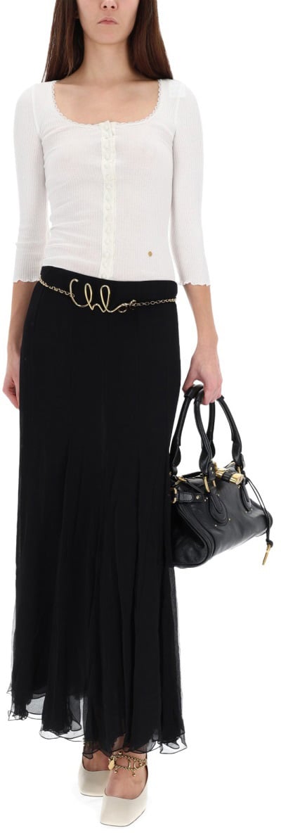 Chloé CARDIGAN WITH DEEP NECKLINE Wit