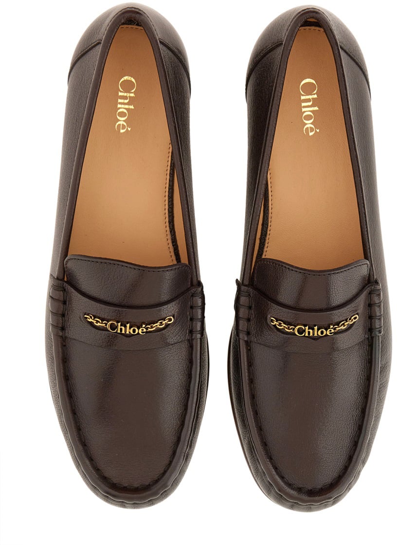Chloé LEATHER LOAFER Bruin