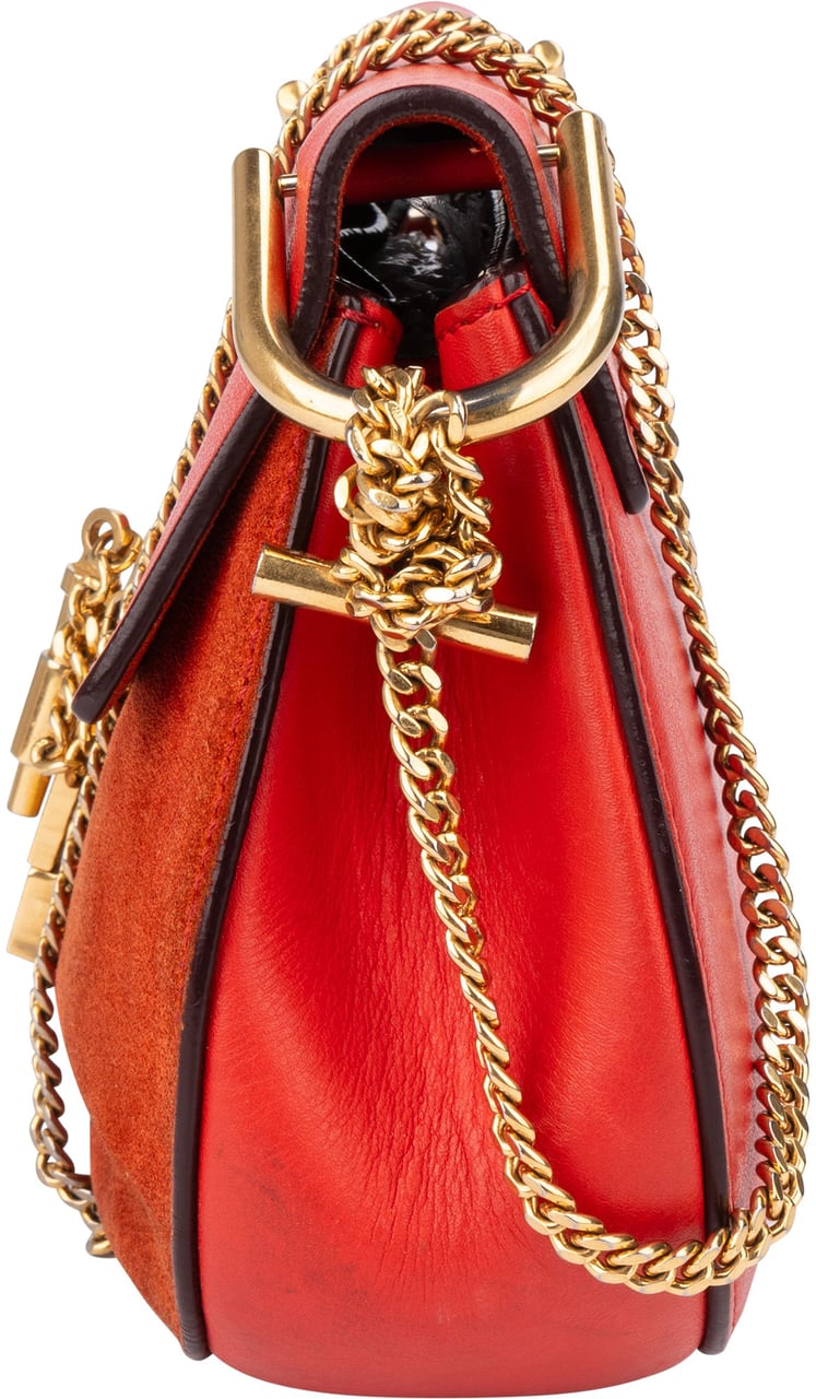 Chloé Chloé Rouge Leather Drew Crossbody Bag Rood