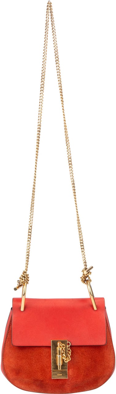 Chloé Chloé Rouge Leather Drew Crossbody Bag Rood