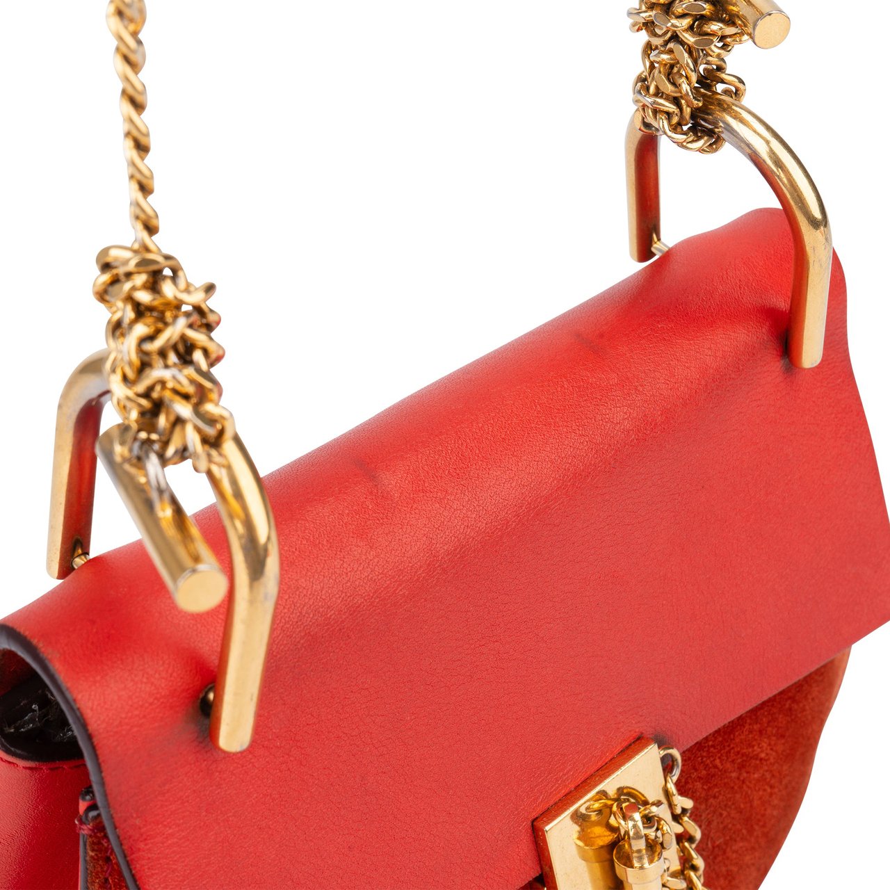 Chloé Chloé Rouge Leather Drew Crossbody Bag Rood