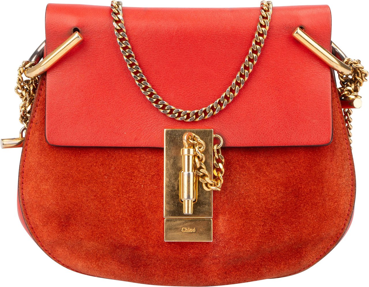 Chloé Chloé Rouge Leather Drew Crossbody Bag Rood