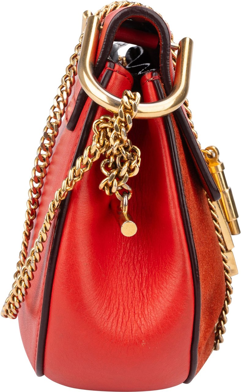 Chloé Chloé Rouge Leather Drew Crossbody Bag Rood