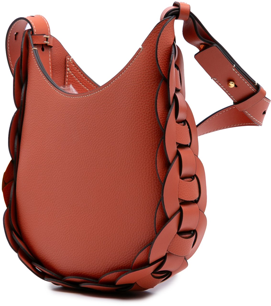 Chloé Small Grained Calfskin Darryl Hobo Oranje