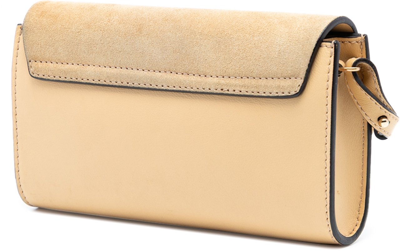 Chloé Mini Calfskin and Suede Faye Crossbody Geel